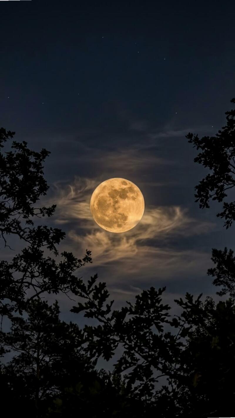 夜空の満月